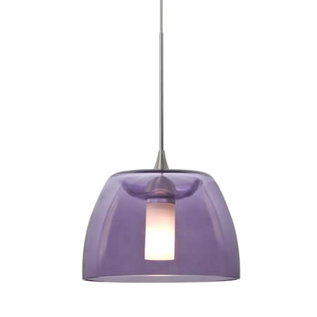 Besa Lighting Spur Cord Pendant, Plum, Satin Nickel, 1x35W Halogen 1XT-SPURPL-SN